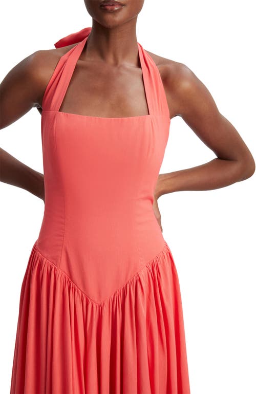 Bardot Marabella Halter Dress In Melon