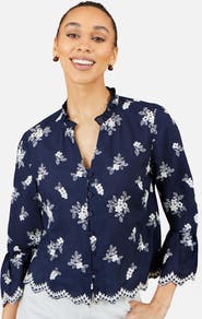 Yumi Fluted Sleeves V-Neck Shirt