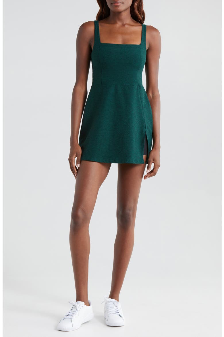 Court Appeal Space Dye Active Minidress, Main, color, DARK SPRUCE GREEN