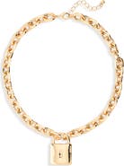 NORDSTROM RACK Chunky Chain Lock Pendant Necklace