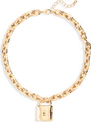 NORDSTROM RACK Chunky Chain Lock Pendant Necklace