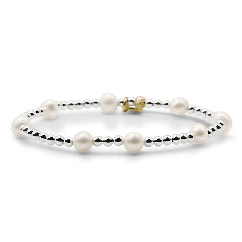 Paige Freshwater Pearl & Sterling Silver Beaded Bracelet