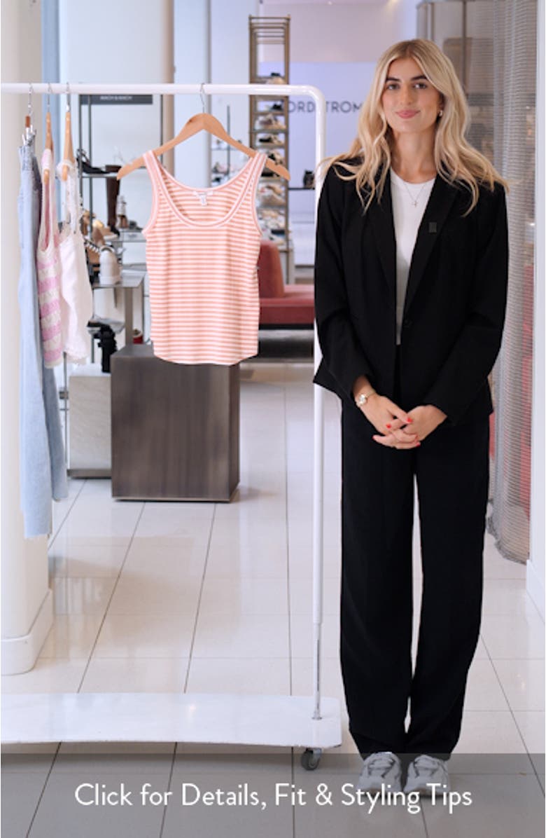 Lina Stripe Rib Cotton Blend Tank, sales video thumbnail