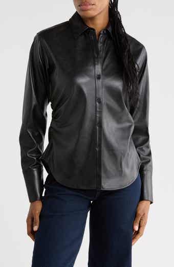 Leah Faux Leather Shirt