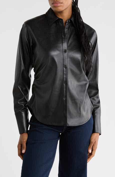 Leah Faux Leather Shirt
