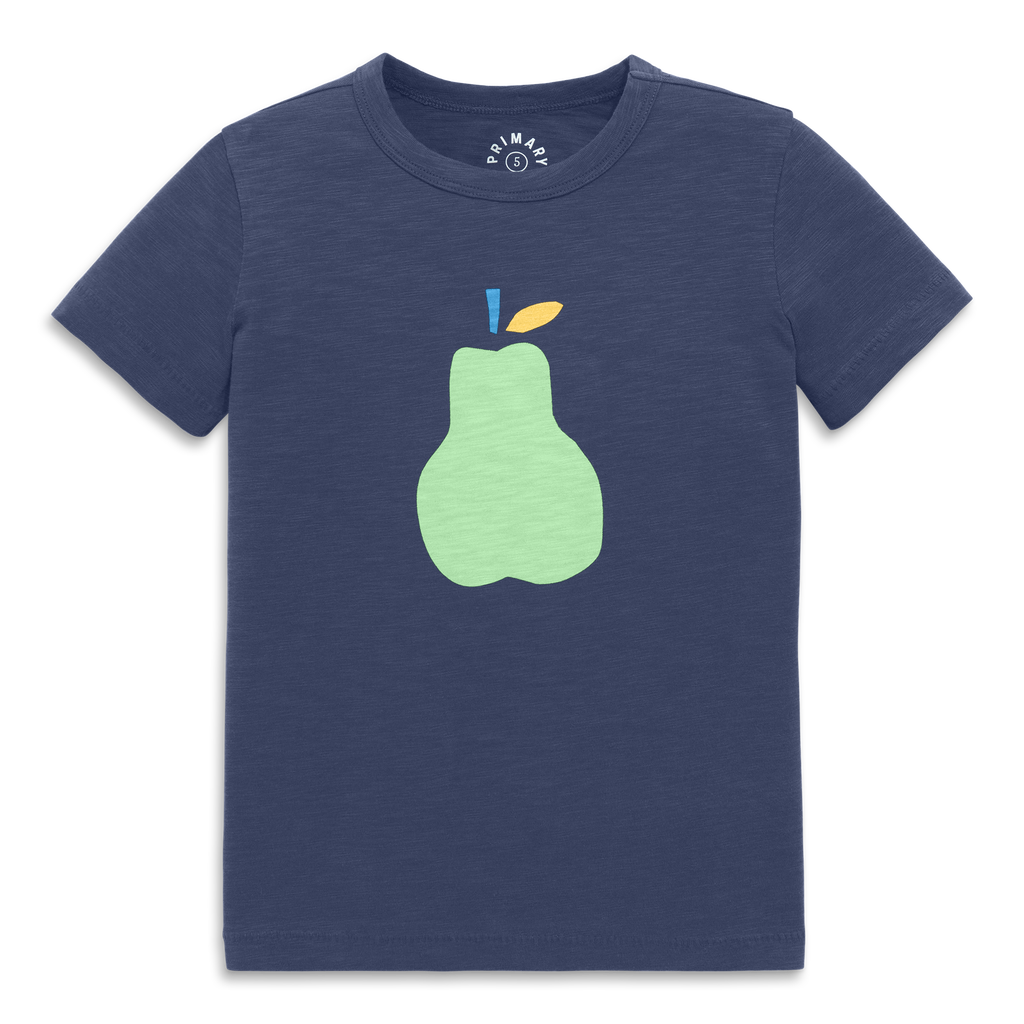 Primary Kids Pear Tee In Sunwashed Navy