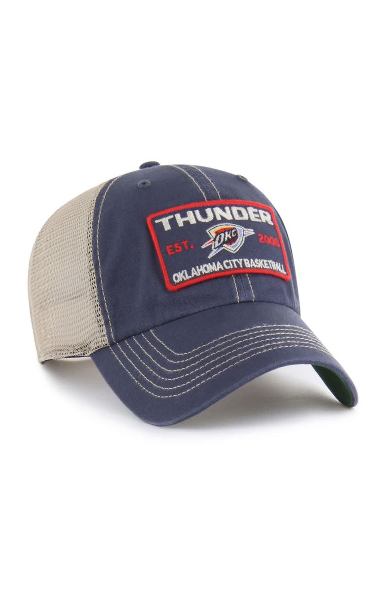 '47 Men's '47 Navy/Tan Oklahoma City Thunder Wabash Patch Clean Up Adjustable Hat, Alternate, color, 