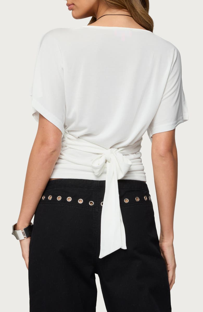 EDIKTED Abriana Ruched Waist Top, Alternate, color, White