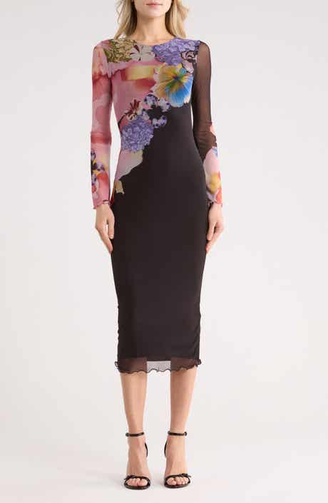 Desigual Print Long Sleeve Maxi Dress