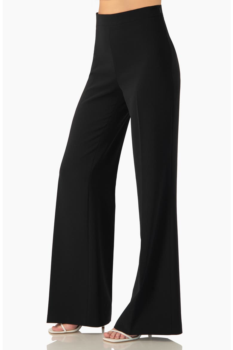 Structured High-Waist Wide-Leg Tailored Dress Trousers, Alternate, color, Black