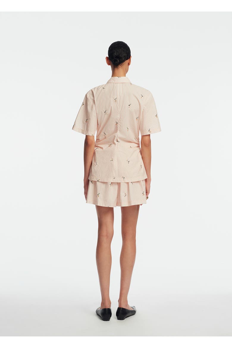 Embroidered Striped Cotton Short, Alternate, color, Blush