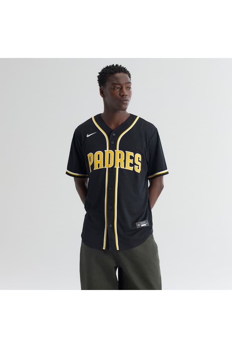 Men's Nike Fernando Tatis Jr. San Diego Padres Fashion Replica Black Out Jersey, Alternate, color, Black
