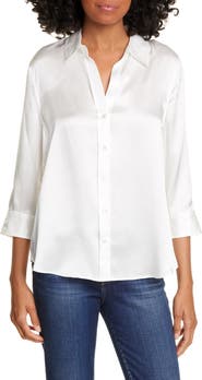 L'AGENCE Dani Silk Charmeuse Blouse