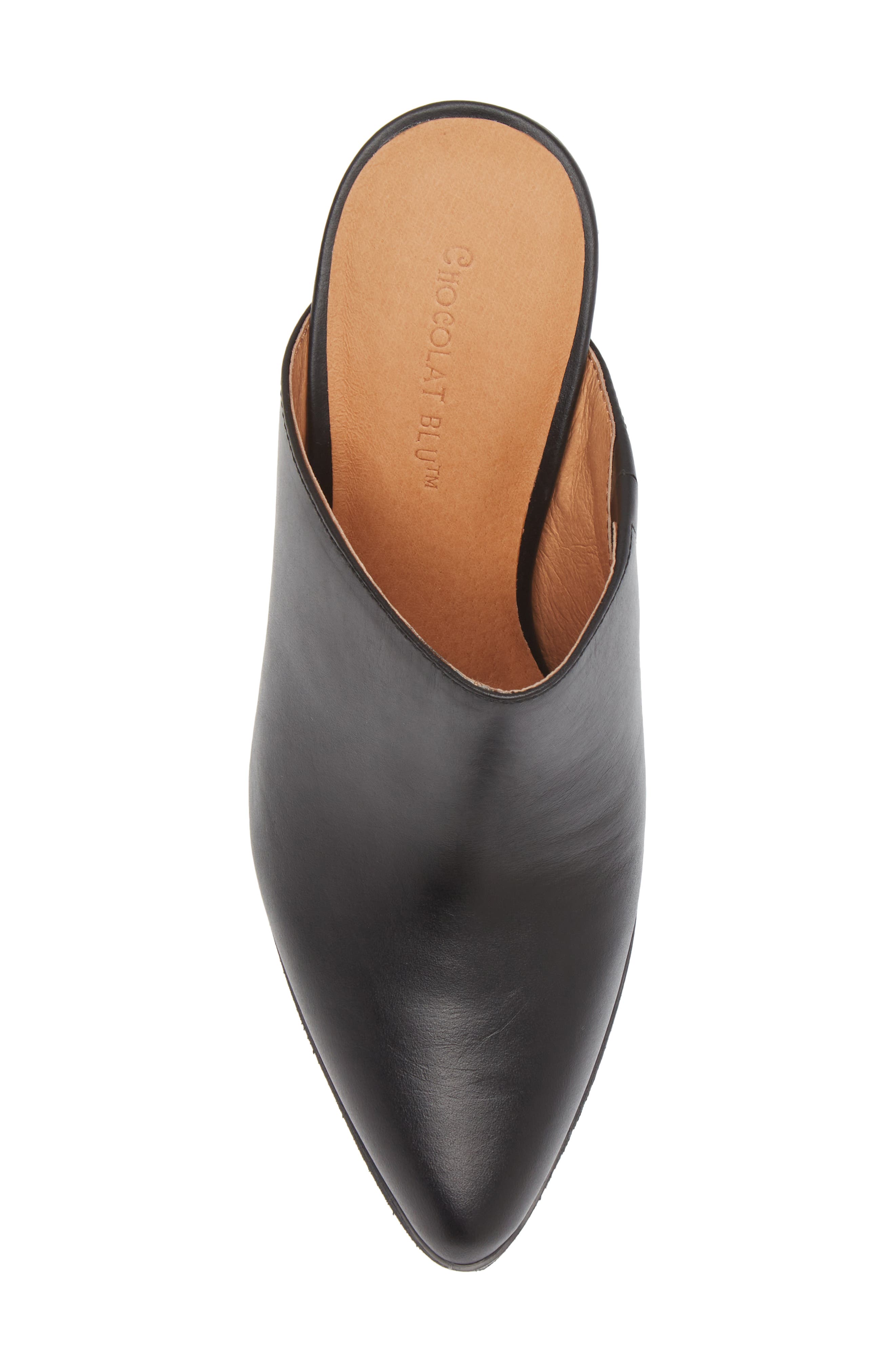 Chocolat Blu Emery Pointed Toe Mule, Alternate, color, Black Leather