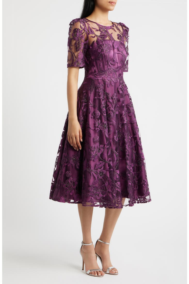 Beaded Cocktail Dress, Alternate, color, PLUM
