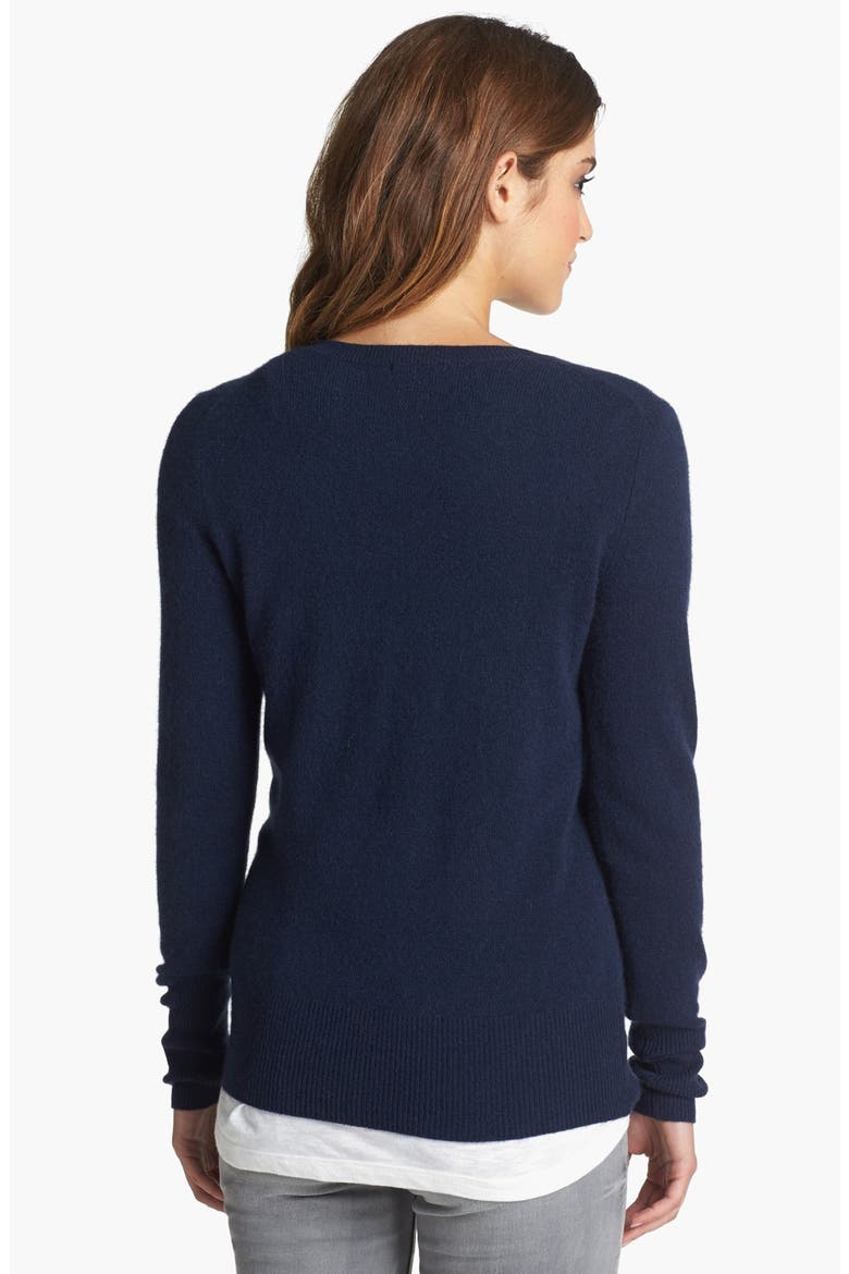 V-Neck Cashmere Sweater, Alternate, color, NAVY PEACOAT