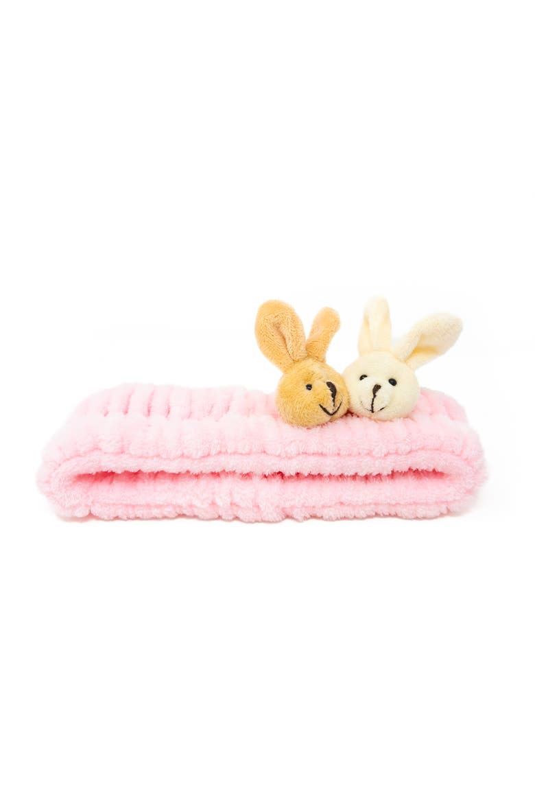 2pc Plush Spa Headband Set, Alternate, color, Bunny Friends Set -Pink