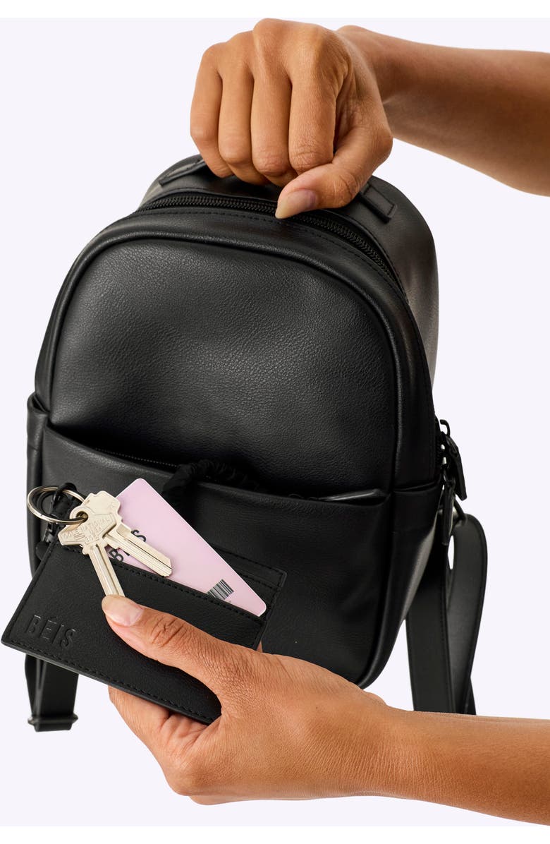 Béis The Essential Mini Backpack, Alternate, color, Black