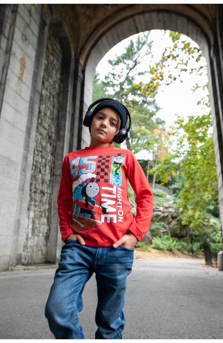 THOMAS & FRIENDS 2-Pack Long Sleeve T-Shirts, Alternate, color, Gray/Red