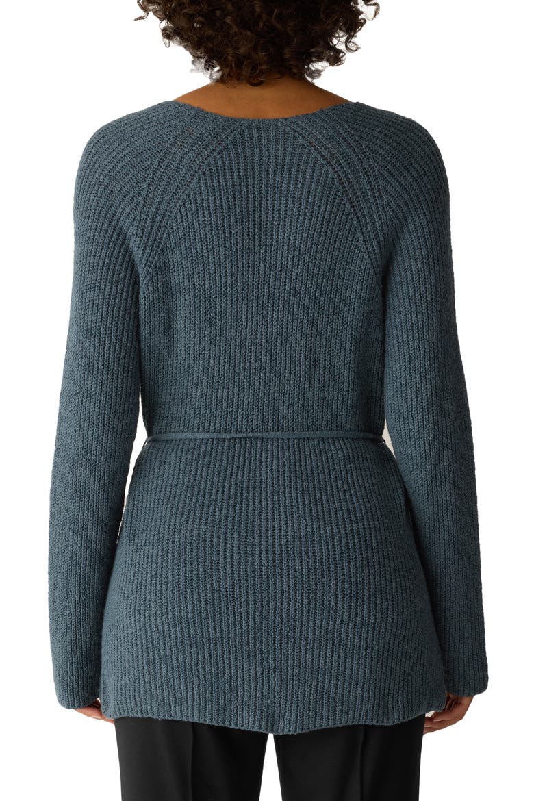 Tie Front Longline Cardigan, Alternate, color, EUCALYPTUS