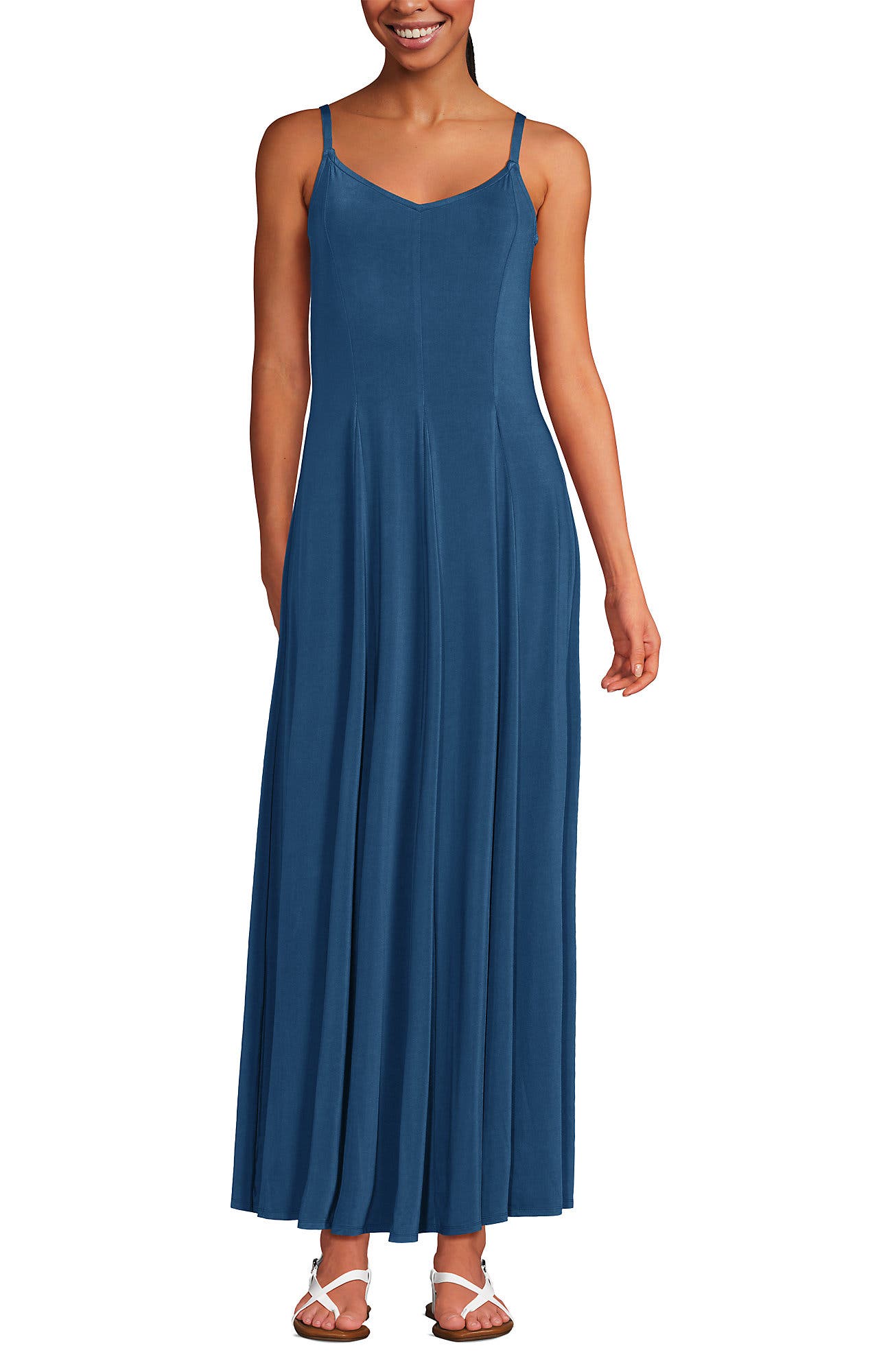 Lands' End Silky Knit Godet Maxi Dress (Women) | Nordstrom
