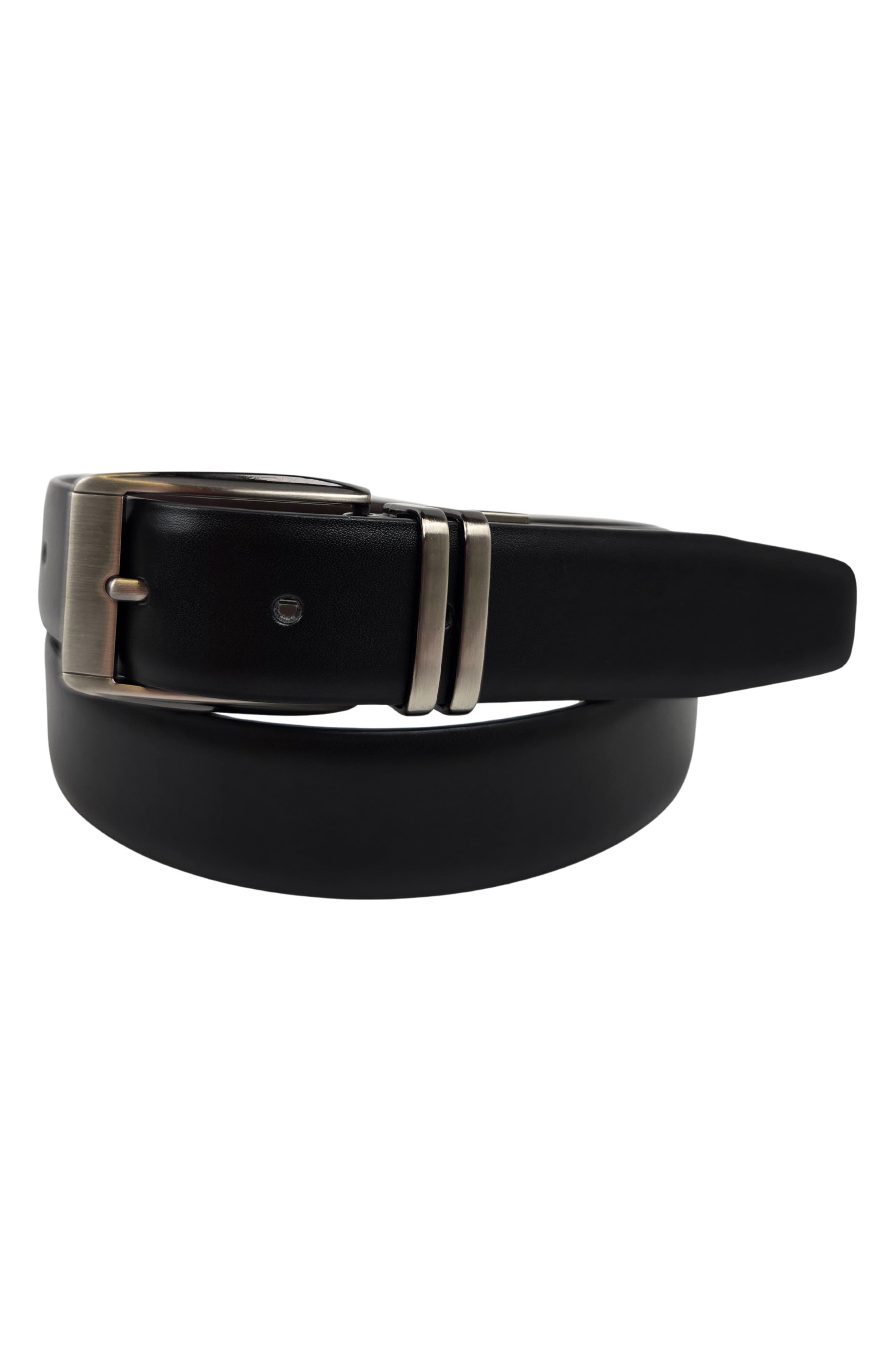 Vince Camuto Reversible Metal Keeper Leather Belt