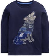 Mini Boden Kids' Wolf Superstitch Long Sleeve T-Shirt
