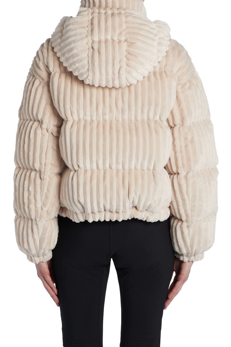 Daos Water Resistant Corduroy Hooded Down Puffer Jacket, Alternate, color, NATURAL