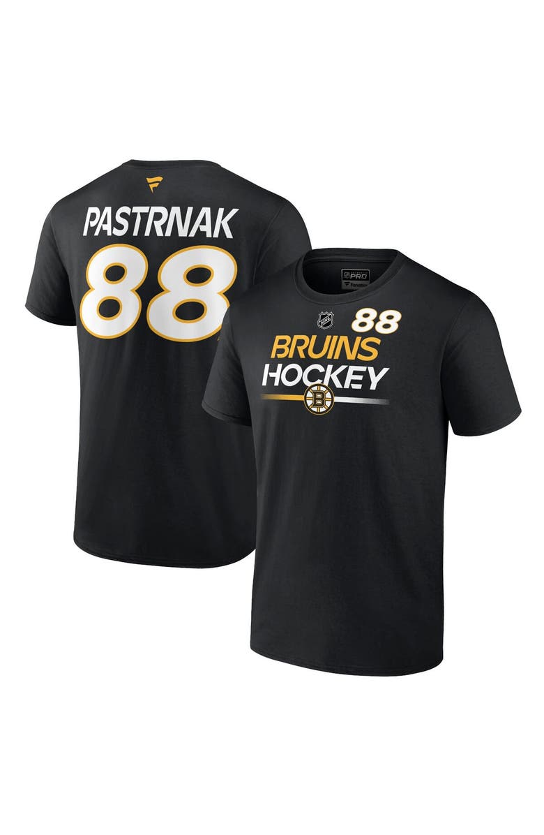 FANATICS Men's Fanatics Branded David Pastrnak Black Boston Bruins Authentic Pro Prime Name & Number T-Shirt, Main, color, Black
