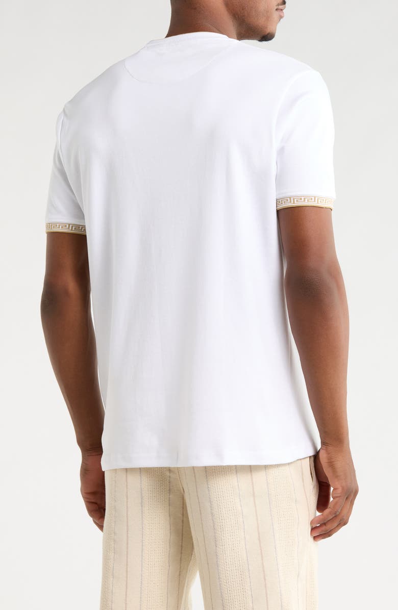 DENIM AND FLOWER Tipped Crewneck T-Shirt, Alternate, color, White