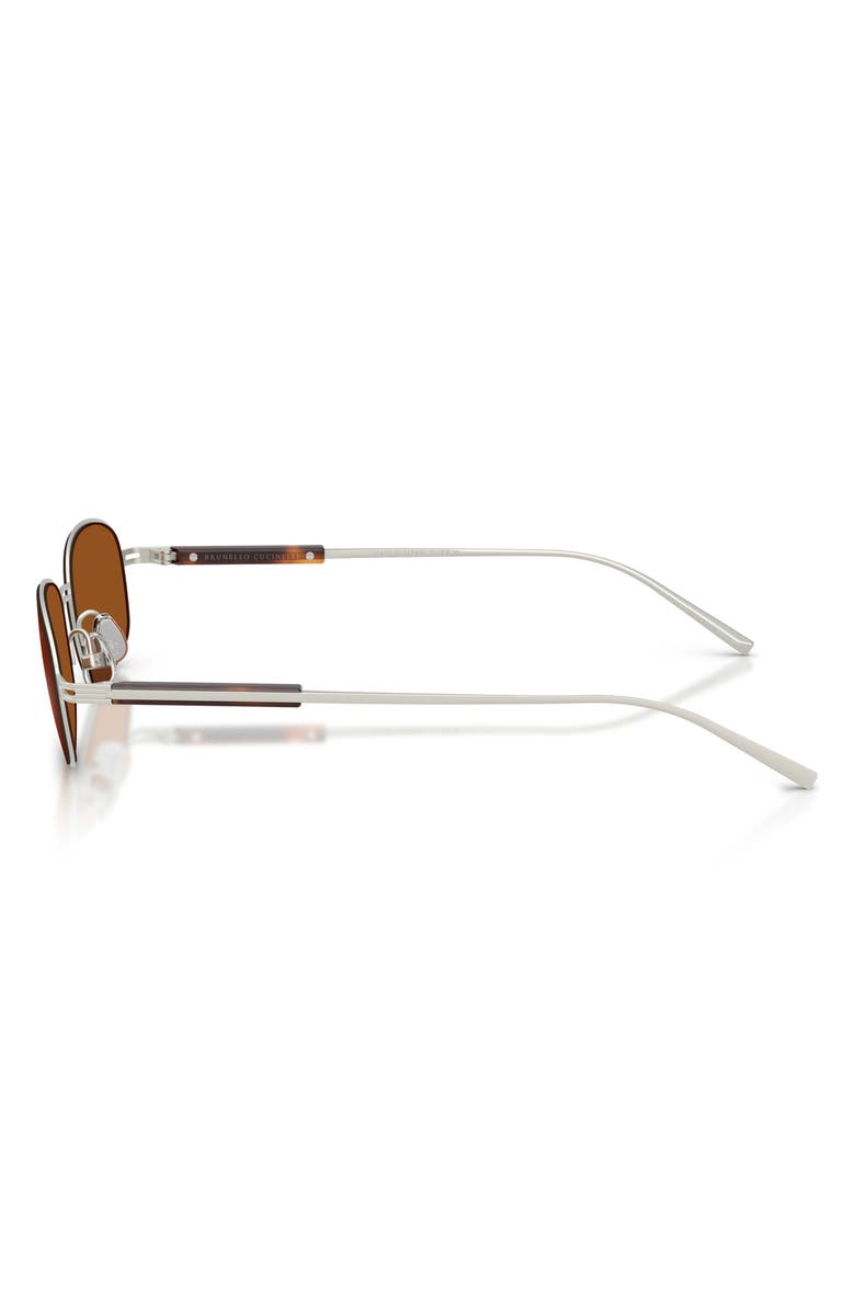 Brunello Cucinelli 51mm Oval Sunglasses, Alternate, color, Matte Silver