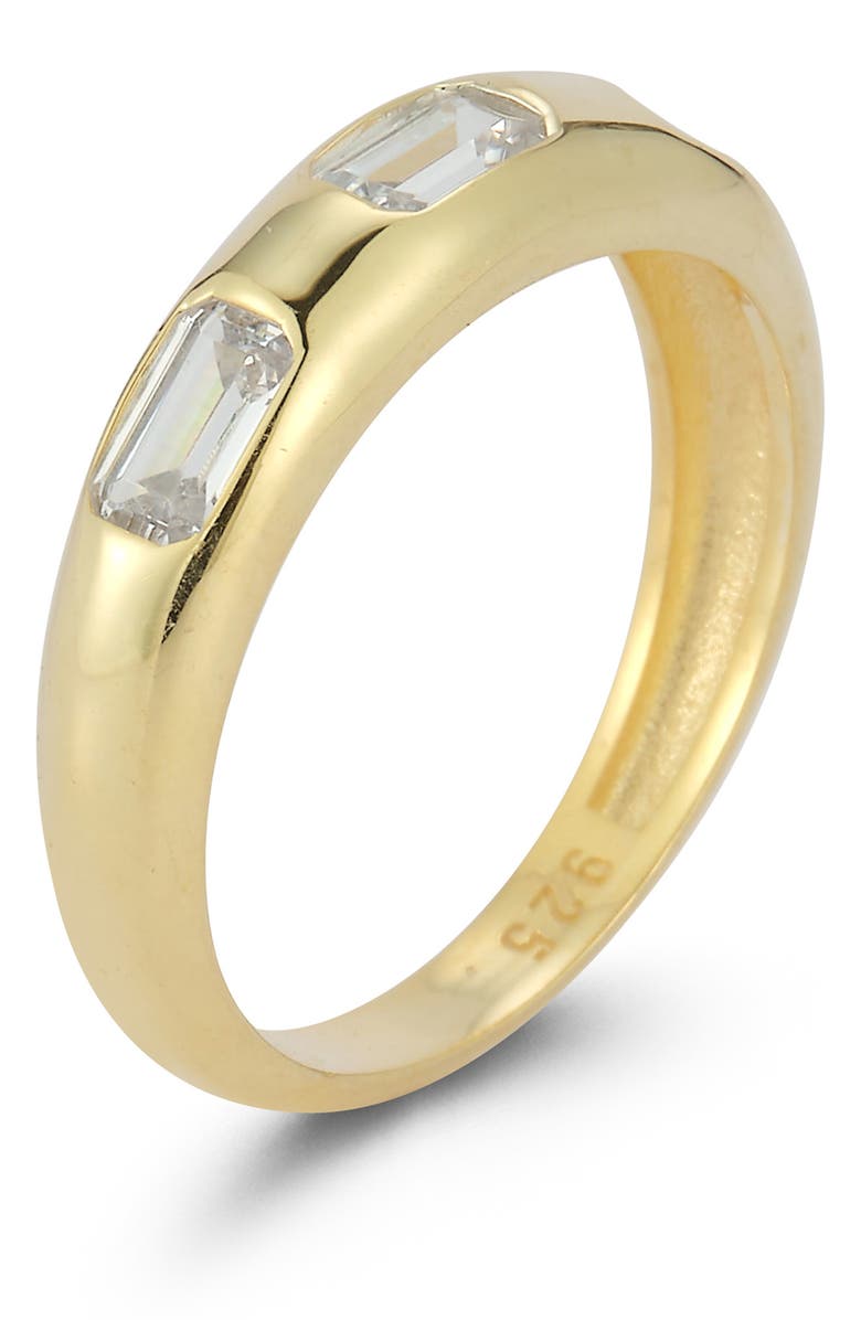 GLAZE JEWELRY 14K Gold Plated Sterling Silver CZ Dome Ring, Alternate, color, Gold