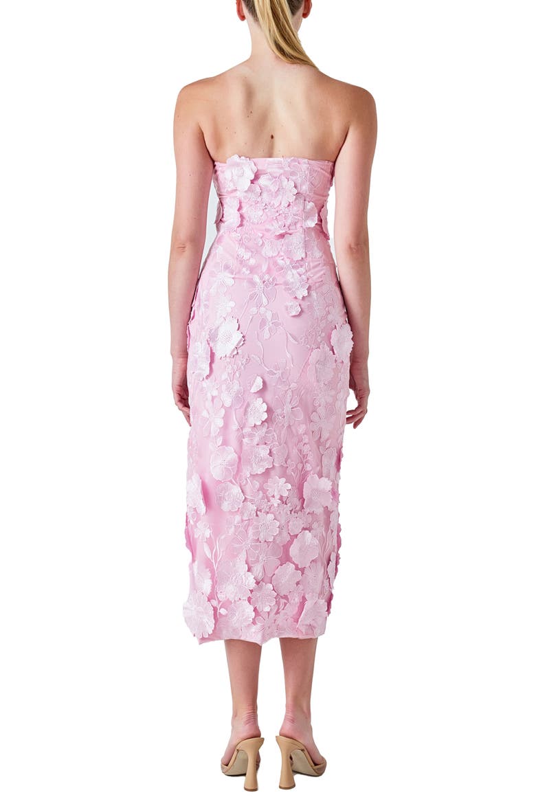 3D Appliqué Strapless Maxi Dress, Alternate, color, LILAC