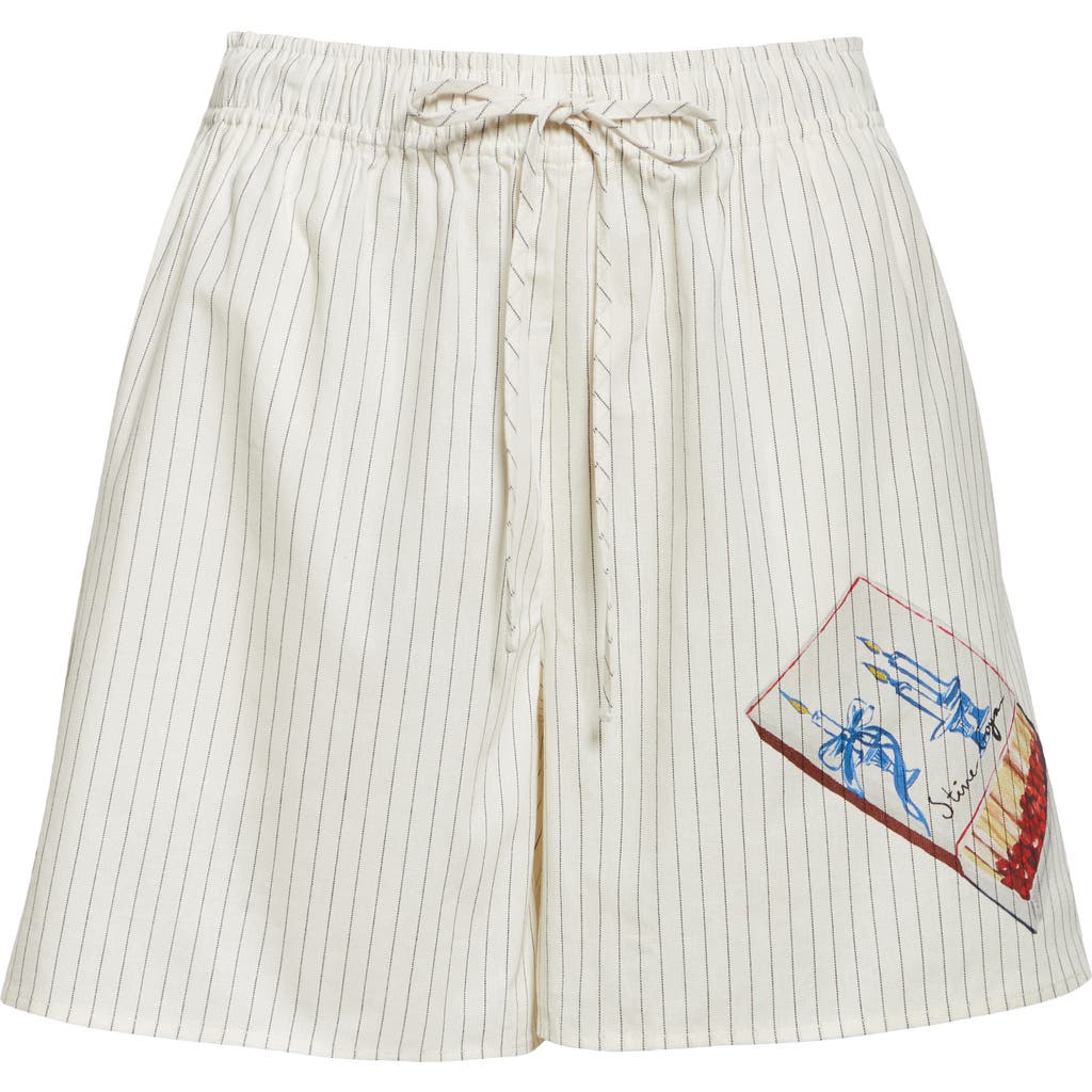 STINE GOYA STINE GOYA CRISP STRIPE ORGANIC COTTON DRAWSTRING SHORTS