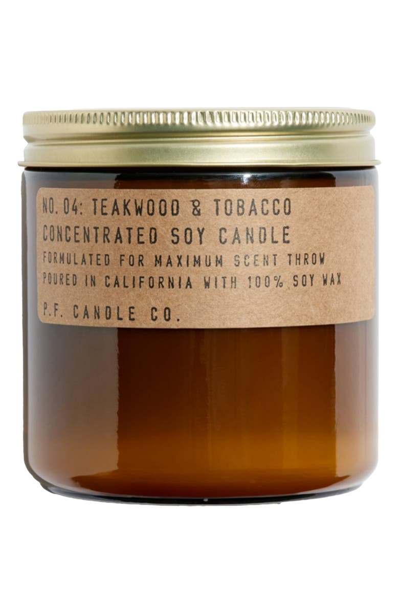 P.F. Candle Co. Teakwood & Tobacco Soy Candle, Main, color, Brown