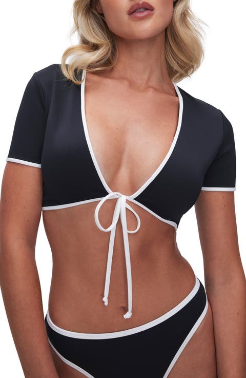 Tie Front Crop Bikini Top (Regular & Plus)