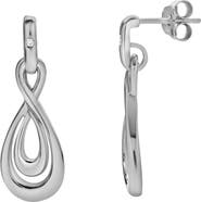 LuvMyJewelry Elmira Sterling Silver 0.02 Ct Diamond Infinity Dangle Earrings