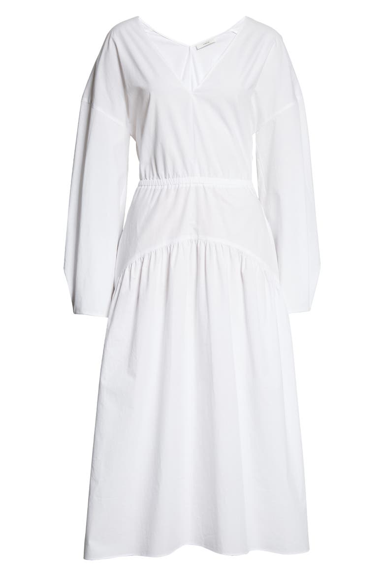 Cutout Long Sleeve Cotton Dress, Alternate, color, OPTIC WHITE