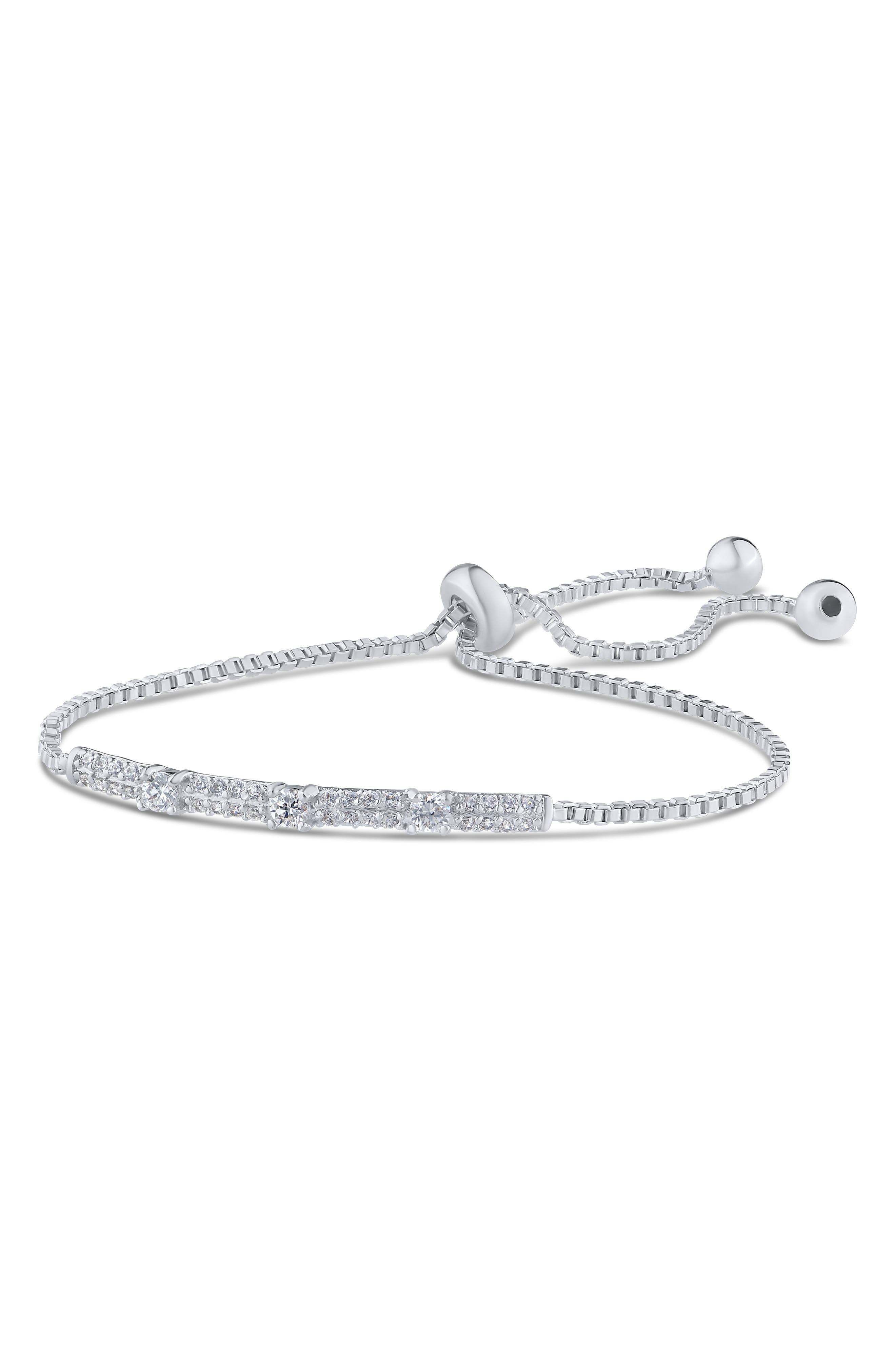 Cubic Zirconia Pave Bolo Bracelet