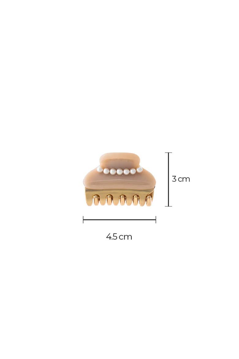 Mini Pearl Accented Two Tone Claw Clip, Alternate, color, Pink
