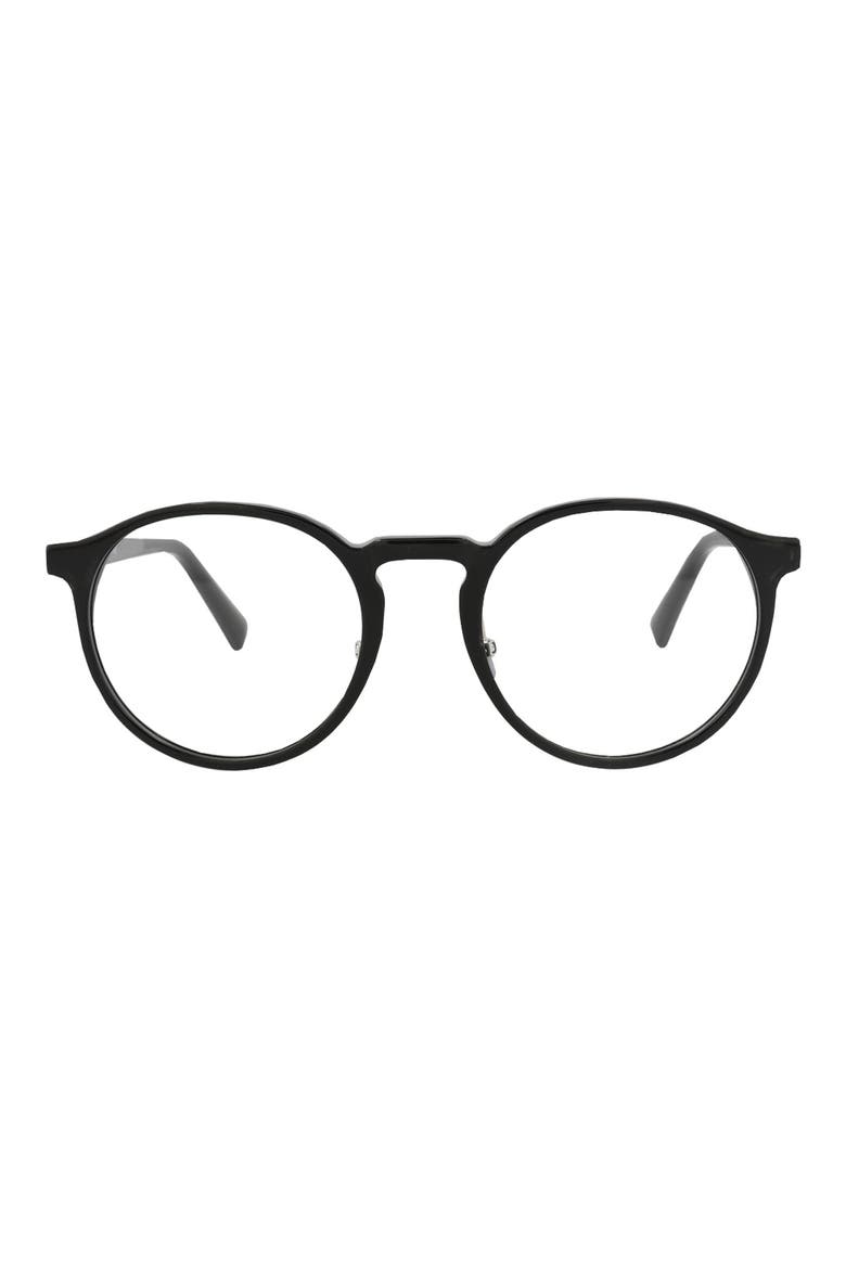 Core Optical 51mm Round Reading Glasses, Main, color, BLACK BLACK TRANSPARENT