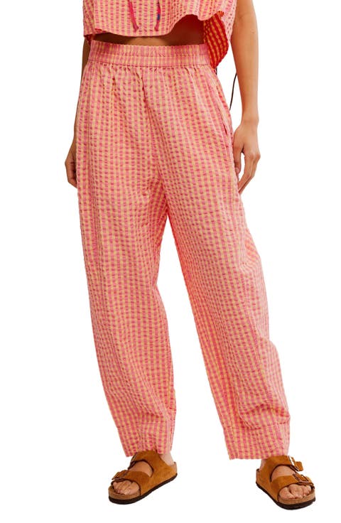 Preppy Gingham High Waist Poplin Pants
