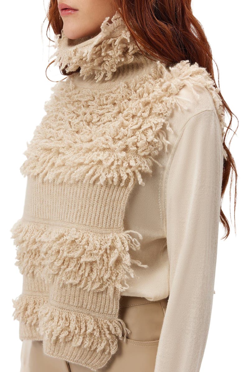 GOBI Mongolian Cashmere Loop-Stitch Gilet, Alternate, color, Warm Grey