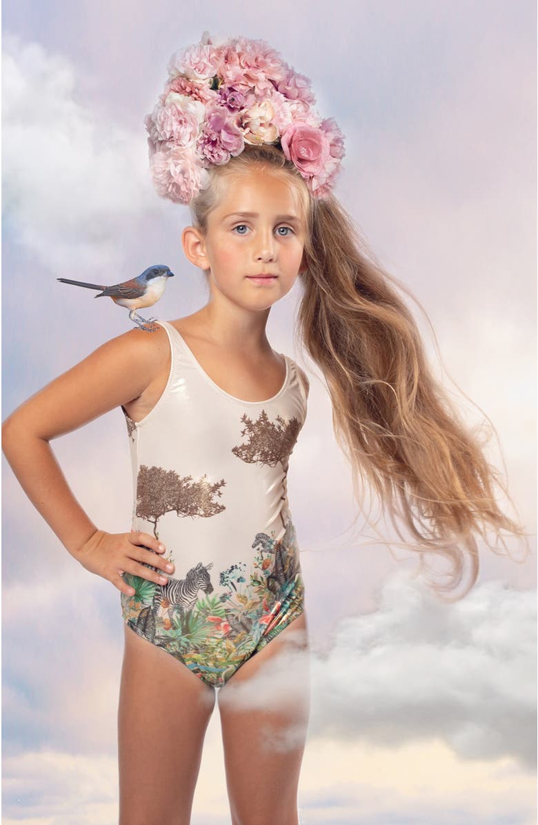 NESSI BYRD The Savannah Storybook One-Piece Swimsuit, Toddler, Little Kid & Big Kid, Alternate, color, White