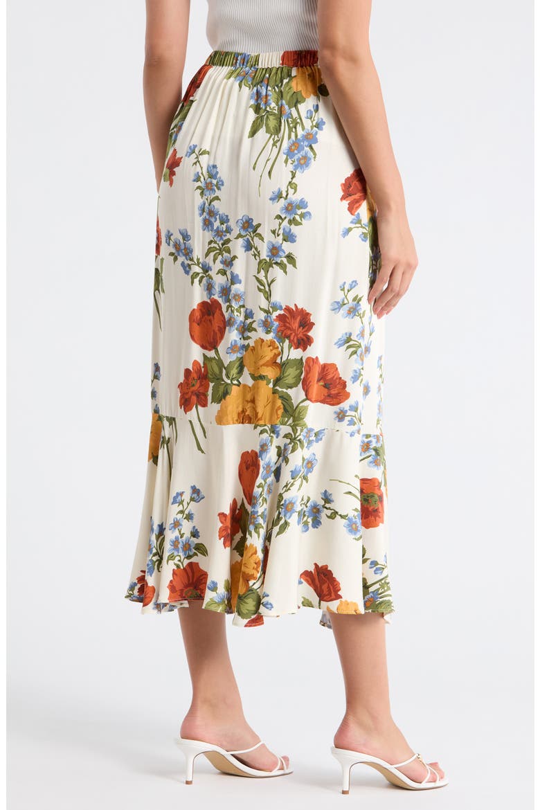 Floral Print Flounce Skirt, Alternate, color, IVORY LG FLORAL