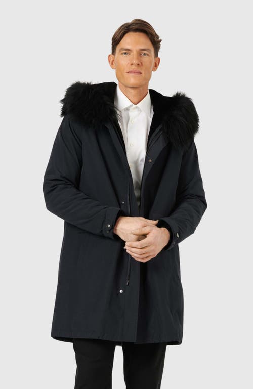 Gorski Parka With Shearling Lamb Trim In Blue