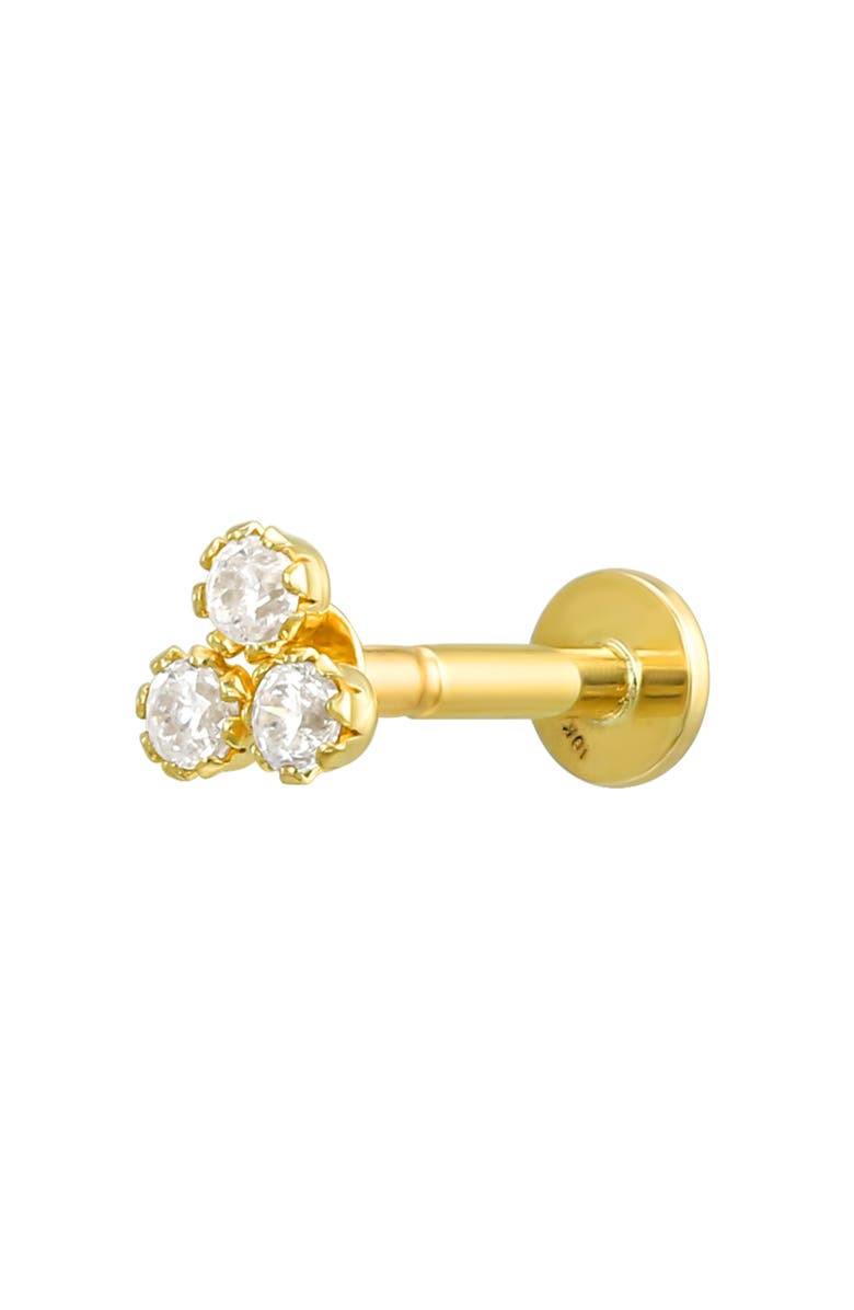 CANDELA JEWELRY 10K Yellow Gold Cubic Zirconia Stud Earring, Main, color, Clear