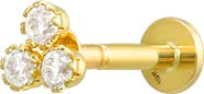 CANDELA JEWELRY 10K Yellow Gold Cubic Zirconia Stud Earring