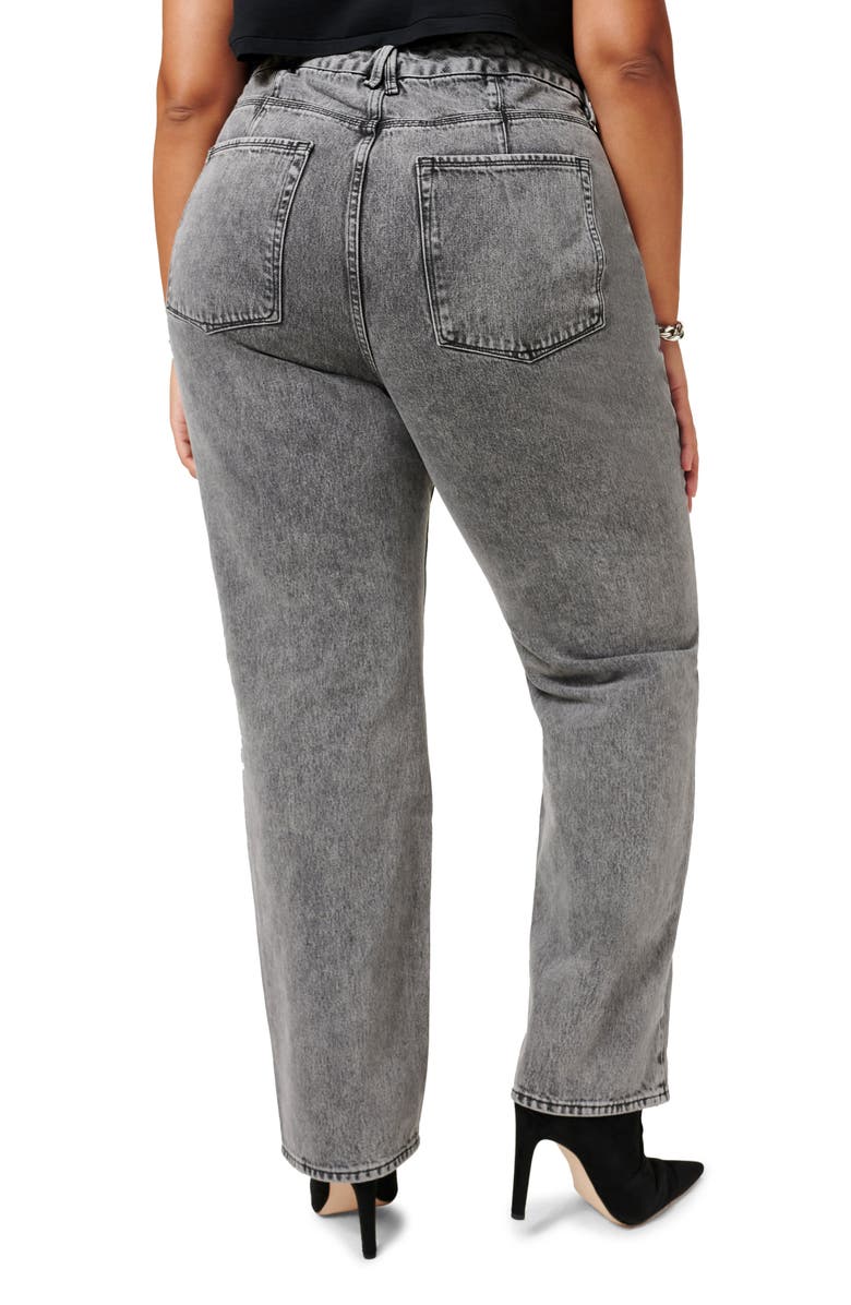 Good American Good Icon Loose Fit Straight Leg Jeans, Alternate, color, Black239