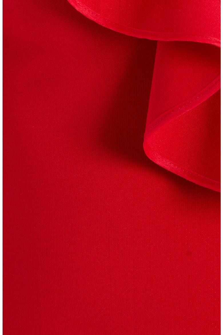 Ruffle Trim Long Sleeve Stretch Wool Minidress, Alternate, color, ROSSO
